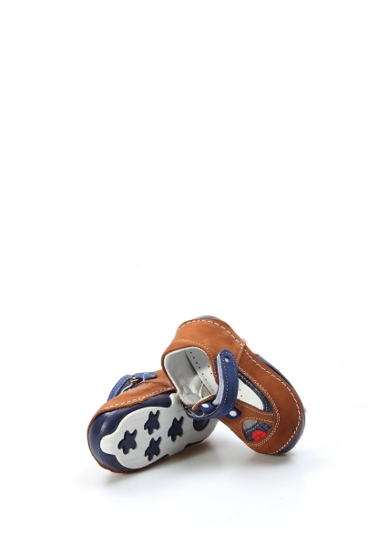 MirgeShoes Bebek Casual Ayakkabı İçi Dışı Hakiki Deri Taba Lacivert  MRG01102191615