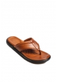 MirgeShoes Erkek Parmak Arası Terlik İçi Dışı Hakiki Deri Taba MRG011481317-428