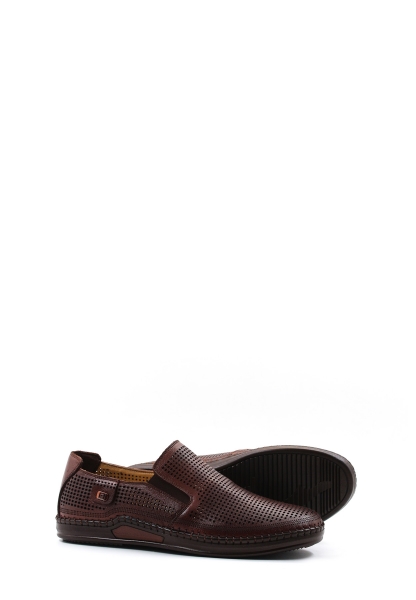 MirgeShoes Taba Bağcıksız Erkek Casual Ayakkabı İçi Dışı Hakiki Deri MRG012561311020