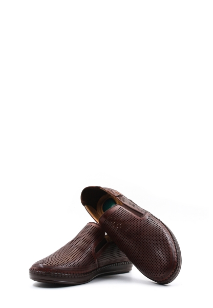 MirgeShoes Taba Bağcıksız Erkek Casual Ayakkabı İçi Dışı Hakiki Deri MRG012561311020