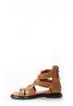 MirgeShoes Kadın Sandalet İçi Dışı Hakiki Deri Taba  MRG01254261333