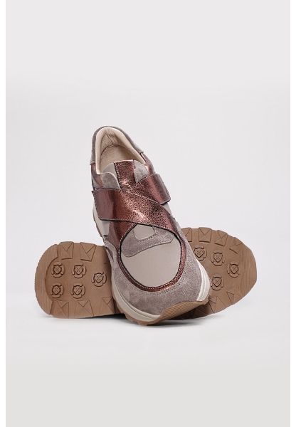 MirgeShoes Vizon-Bakır Bantlı Kadın Casual Ayakkabı İçi Dışı Hakiki Deri MRG0188726124265