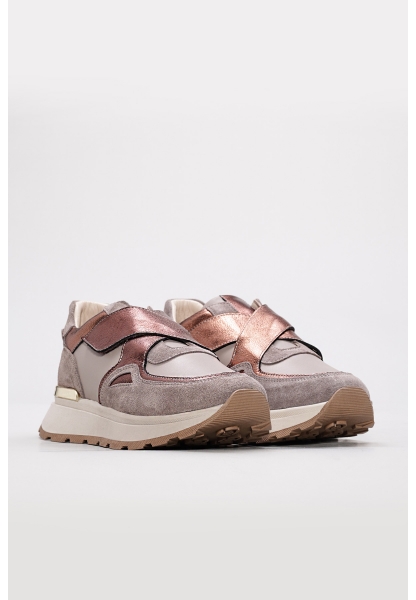 MirgeShoes Vizon-Bakır Bantlı Kadın Casual Ayakkabı İçi Dışı Hakiki Deri MRG0188726124265
