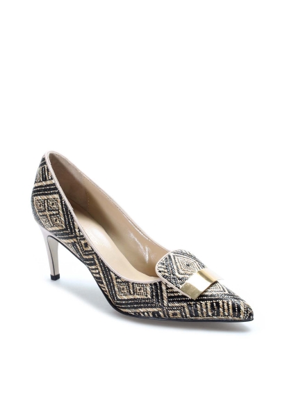 MirgeShoes Vizon Kadın İnce Topuklu Ayakkabı İçi Dışı Hakiki Deri MRG0114926121-626