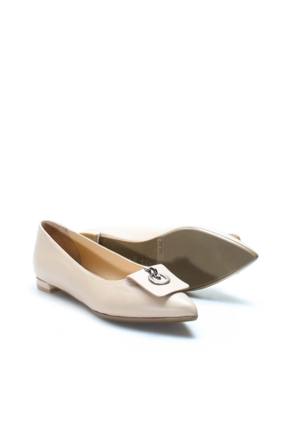 MirgeShoes Vizon Bağcıksız Kadın Casual Ayakkabı İçi Dışı Hakiki Deri MRG0114926121-243