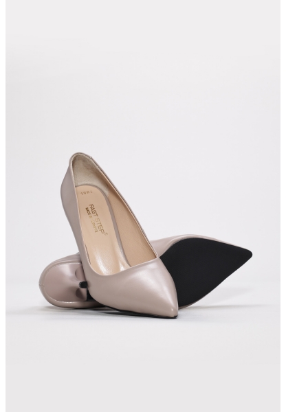 MirgeShoes Vizon Kadın İnce Topuklu Ayakkabı İçi Dışı Hakiki Deri MRG0134526111099