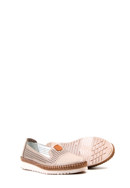MirgeShoes Vizon Bağcıksız Kadın Casual Ayakkabı İçi Dışı Hakiki Deri MRG012692615218