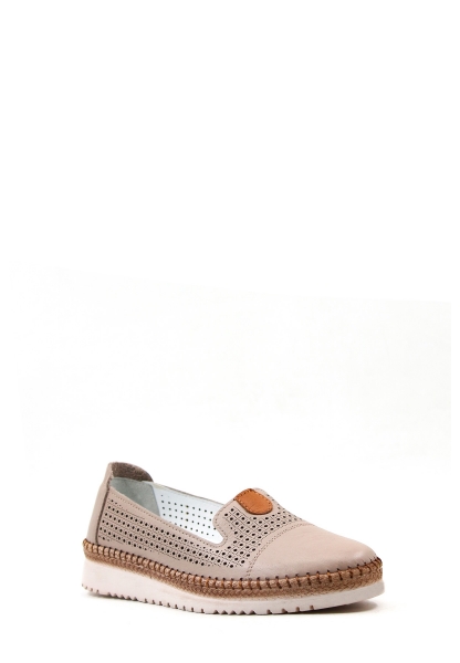 MirgeShoes Vizon Bağcıksız Kadın Casual Ayakkabı İçi Dışı Hakiki Deri MRG012692615218