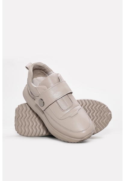 MirgeShoes Vizon Bantlı Kadın Casual Ayakkabı İçi Dışı Hakiki Deri MRG01266ZA91227