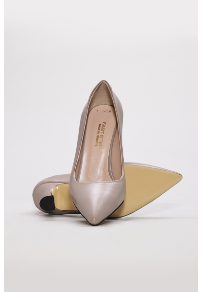 MirgeShoes İçi Dışı Hakiki Deri Vizon Şık Kadın İnce Topuklu Ayakkabı AH082152612523