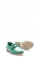 MirgeShoes Yeşil Rahat Kadın Babet Ayakkabı İçi Dışı Hakiki Deri MRG017872615217