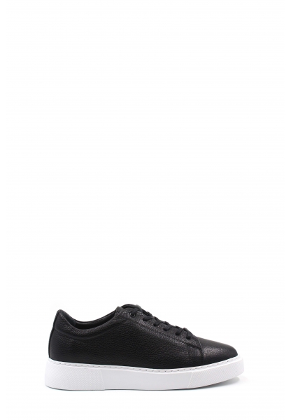 MirgeShoes Siyah Bağcıklı Erkek Spor Sneaker Ayakkabı İçi Dışı Hakiki Floter Deri MRG01111713110325438