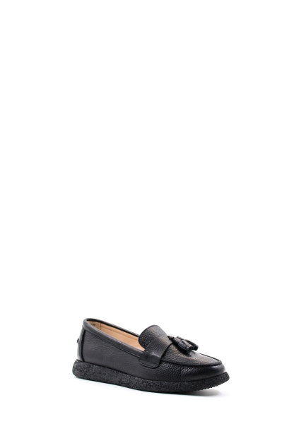  MirgeShoes Siyah Bağcıksız Kadın Casual Ayakkabı İçi Dışı Hakiki Floter Deri MRG0126526113125821