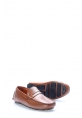 MirgeShoes Taba Bağcıksız Erkek Loafer Ayakkabı İçi Dışı Hakiki Floter Deri MRG01346131350