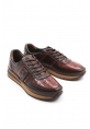 MirgeShoes Kahve Erkek Spor Sneaker Ayakkabı İçi Dışı Hakiki Kroko Deri MRG01730131542
