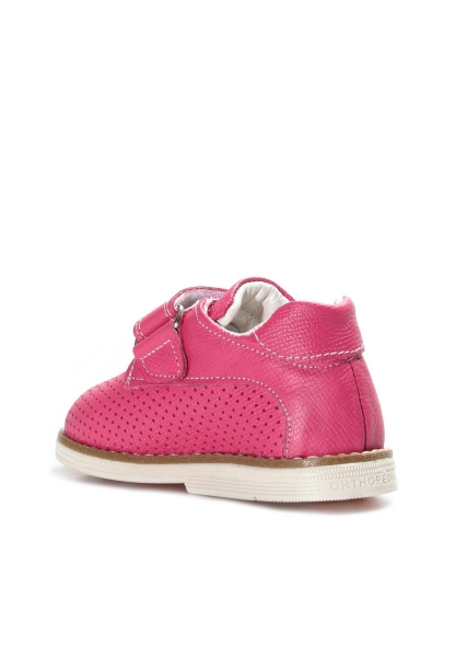MirgeShoes Fuşya Unisex Cırtcırtlı Çocuk Casual Ayakkabı İçi Dışı Hakiki Nubuk Deri MRG0113616235