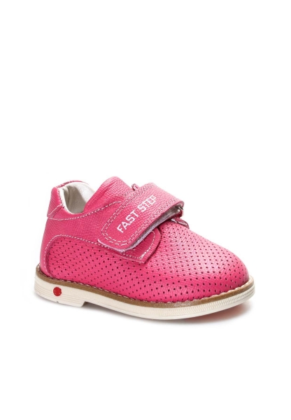 MirgeShoes Fuşya Unisex Cırtcırtlı Çocuk Casual Ayakkabı İçi Dışı Hakiki Nubuk Deri MRG0113616235