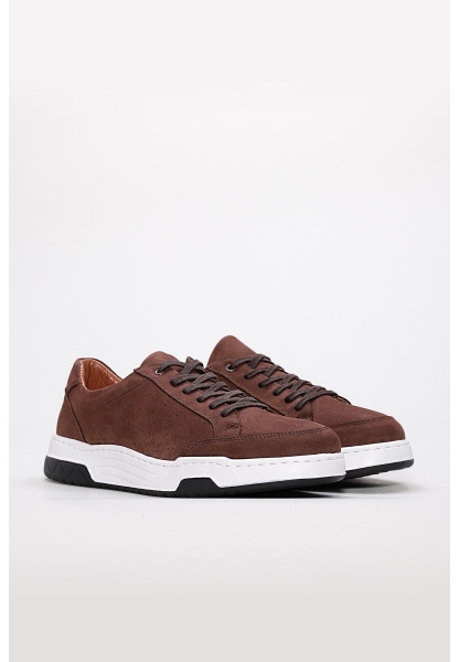 MirgeShoes Kahve Erkek Casual Ayakkabı İçi Dışı Hakiki Nubuk Deri MRG01108113131123