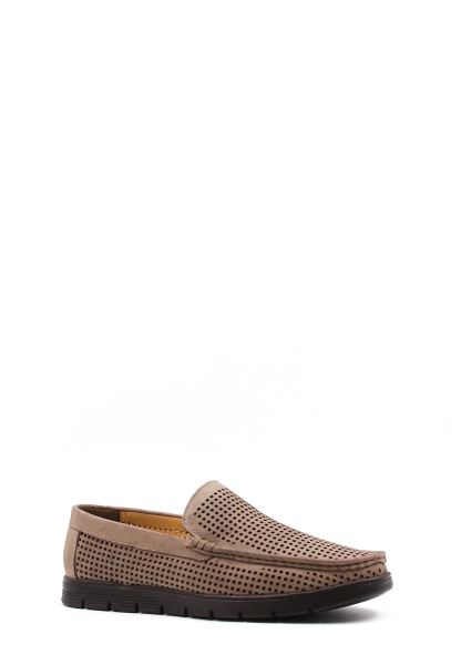 MirgeShoes Kum Bağcıksız Erkek Casual Ayakkabı İçi Dışı Hakiki Nubuk Deri MRG01256131218