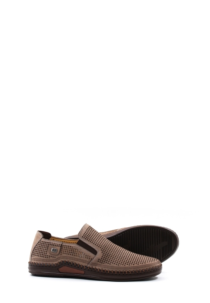 MirgeShoes Kum Bağcıksız Erkek Casual Ayakkabı İçi Dışı Hakiki Nubuk Deri MRG012561311020