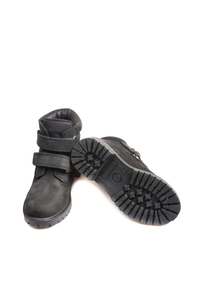 MirgeShoes Siyah Unisex Çocuk Worker Bot İçi Dışı Hakiki Nubuk Deri MRG01136191611218