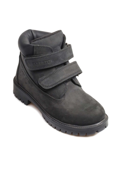 MirgeShoes Siyah Unisex Çocuk Worker Bot İçi Dışı Hakiki Nubuk Deri MRG01136191611218