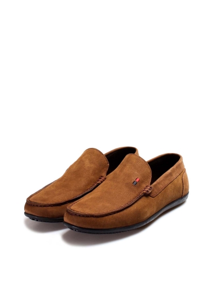 MirgeShoes Tütün Bağcıksız Erkek Loafer Ayakkabı İçi Dışı Hakiki Nubuk Deri MRG019451311614