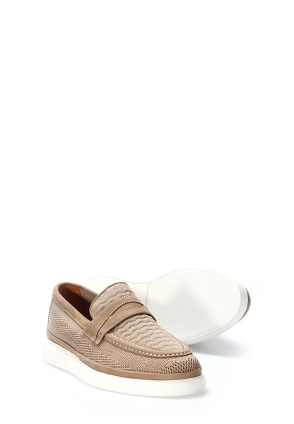 MirgeShoes Vizon Bağcıksız Erkek Casual Ayakkabı İçi Dışı Hakiki Nubuk Deri MRG01852131576