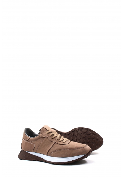 MirgeShoes Vizon Bağcıklı Erkek Spor Sneaker Ayakkabı İçi Dışı Hakiki Nubuk Deri MRG01291131432