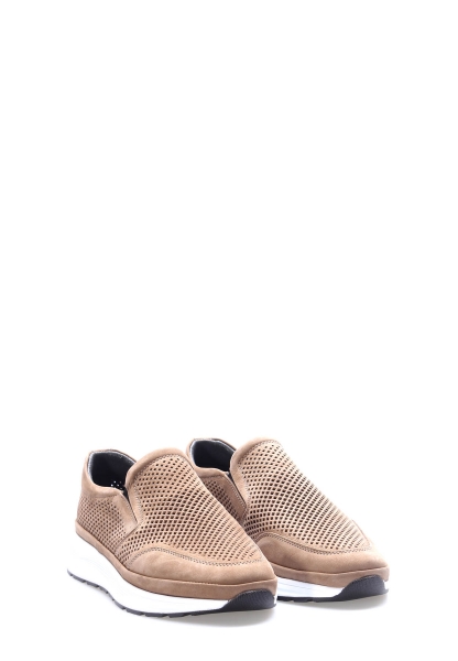 MirgeShoes Vizon Bağcıksız Erkek Spor Sneaker Ayakkabı İçi Dışı Hakiki Nubuk Deri MRG019861315227