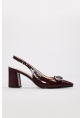 MirgeShoes Bordo Kadın İnce Topuklu Ayakkabı İçi Dışı Hakiki Rugan Deri MRG0134526121194