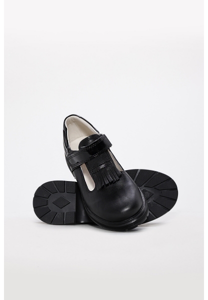 MirgeShoes Siyah Kız Çocuk Casual Rugan Ayakkabı İçi Dışı Hakiki Deri MRG0113624315217