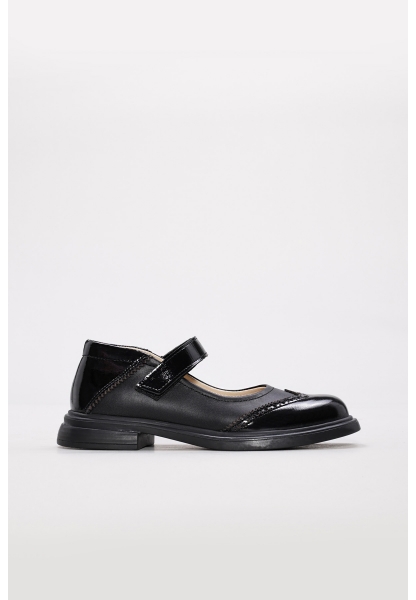 MirgeShoes Siyah Kız Çocuk Casual Rugan Ayakkabı İçi Dışı Hakiki Deri MRG01287241251