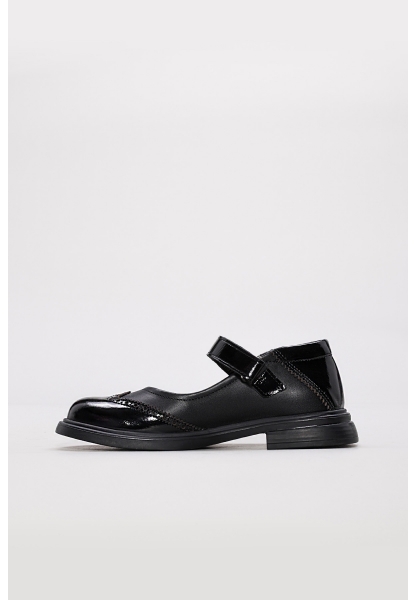 MirgeShoes Siyah Kız Çocuk Casual Rugan Ayakkabı İçi Dışı Hakiki Deri MRG01287241251