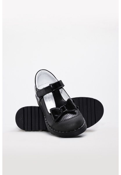 MirgeShoes Siyah Kız Çocuk Casual Rugan Ayakkabı İçi Dışı Hakiki Deri MRG01287241250