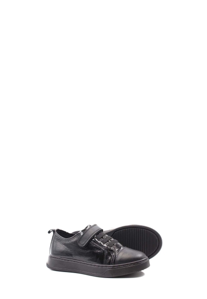 MirgeShoes Siyah Unisex Çocuk Rugan Ayakkabı İçi Dışı Hakiki Deri MRG012872416280