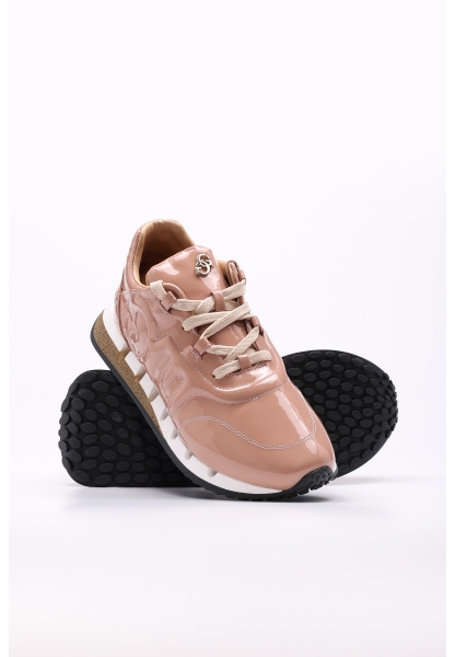 MirgeShoes Somon Bağcıklı Kadın Spor Ayakkabı İçi Dışı Hakiki Deri MRG01297261400680