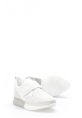 MirgeShoes Beyaz Bantlı Kadın Casual Ayakkabı İçi Dışı Hakiki Süet Deri MRG014862611772