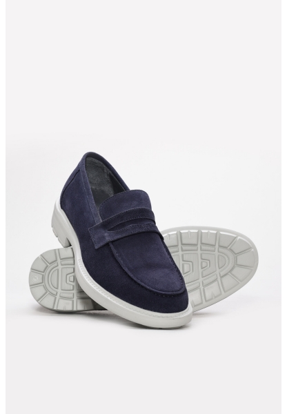 MirgeShoes Lacivert Erkek Casual Ayakkabı İçi Dışı Hakiki Süet Deri MRG013441314308