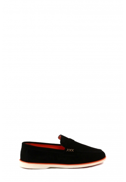 MirgeShoes Siyah Bağcıksız Erkek Casual Ayakkabı İçi Dışı Hakiki Süet Deri MRG019491310501433