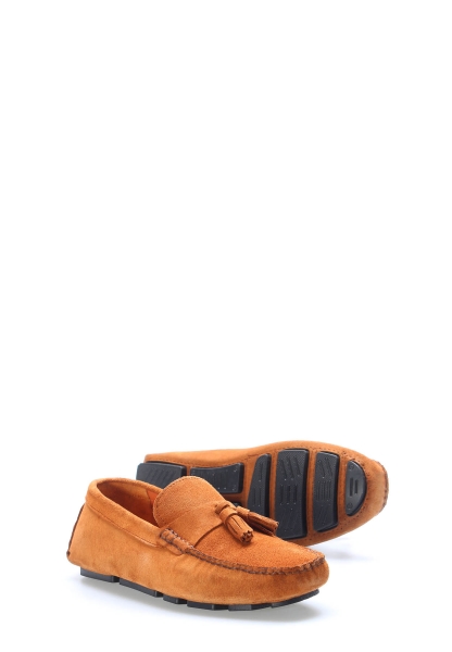 MirgeShoes Taba Bağcıksız Erkek Loafer Ayakkabı İçi Dışı Hakiki Süet Deri MRG01346131351