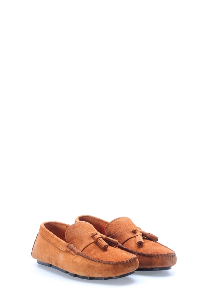 MirgeShoes Taba Bağcıksız Erkek Loafer Ayakkabı İçi Dışı Hakiki Süet Deri MRG01346131351