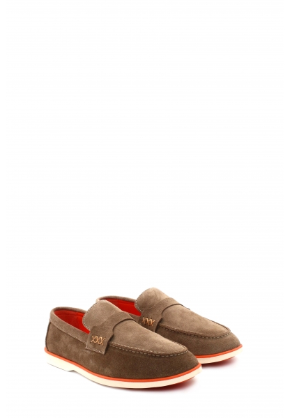 MirgeShoes Vizon Bağcıksız Erkek Casual Ayakkabı İçi Dışı Hakiki Süet Deri MRG019491310501433