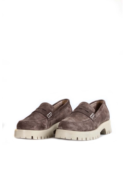 MirgeShoes Vizon Bağcıksız Kadın Casual Ayakkabı İçi Dışı Hakiki Süet Deri MRG017112612699