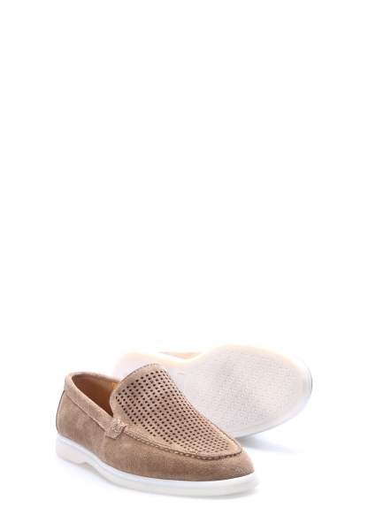 MirgeShoes Vizon Bağcıksız Erkek Casual Ayakkabı İçi Dışı Hakiki Süet Deri MRG01949131020122835