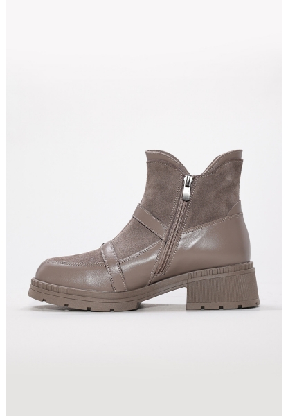 MirgeShoes Vizon Fermuarlı Kadın Bot İçi Dışı Hakiki Süet Deri MRG0136319261818