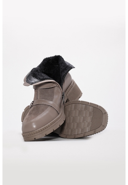 MirgeShoes Vizon Fermuarlı Kadın Bot İçi Dışı Hakiki Süet Deri MRG0136319261818