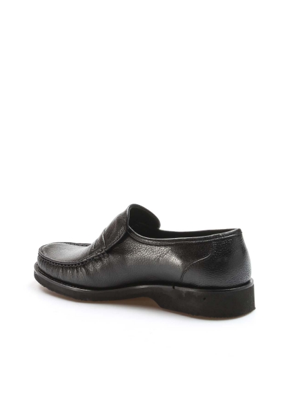MirgeShoes Siyah Bağcıksız Erkek Klasik Ayakkabı İçi Dışı Hakiki Deri MRG0110621317255438
