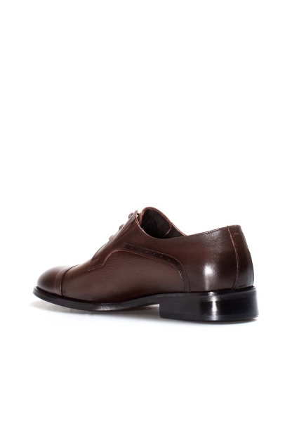 MirgeShoes Kahve Bağcıklı Erkek Klasik Ayakkabı İçi Dışı Hakiki Deri MRG01997131443