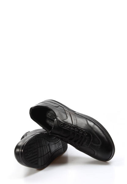 MirgeShoes Siyah Bağcıklı Erkek Casual Ayakkabı İçi Dışı Hakiki Deri MRG01985131762